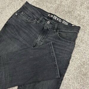 Devil Dog Jeans Mens 32X30 (32X29) Boot Cut Black Denim Sanforized Dungarees